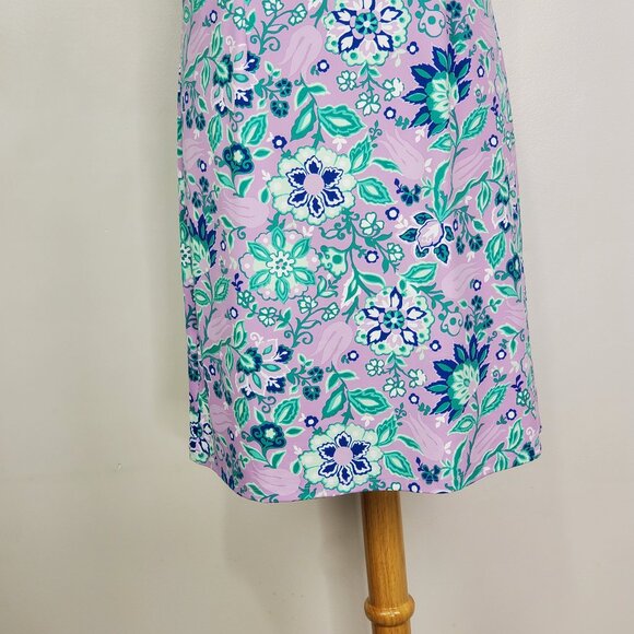 Talbots Petite Stretchy Sleeveless Floral Pullover Coastal Summer Dress Size LP - Picture 6 of 11